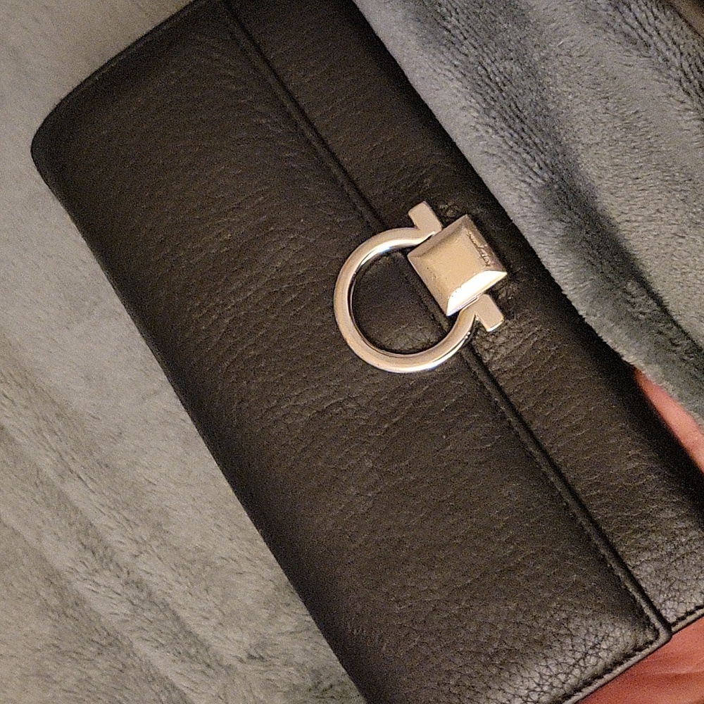 Salvatore Ferragamo Black Leather Wallet